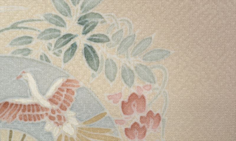 訪問着(白茶・花の丸)