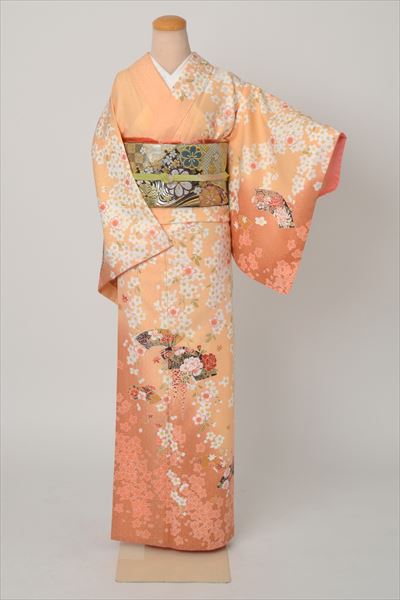 訪問着(オレンジ・桜)