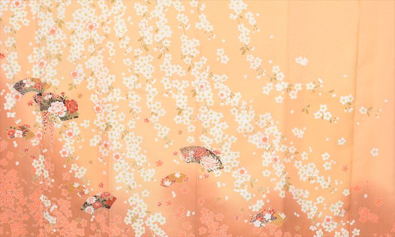 訪問着(オレンジ・桜)