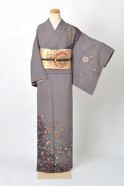 訪問着[小豆色・刺繍]