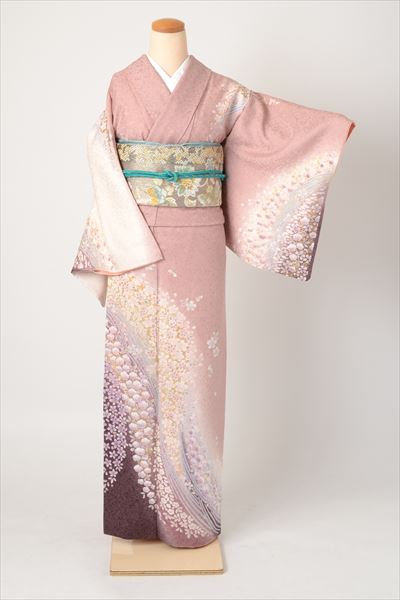 訪問着［ピンクの辻が花模様］