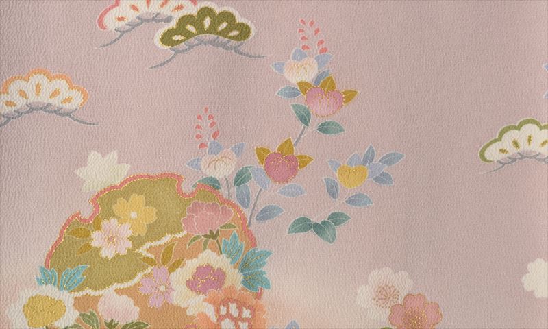 訪問着［ピンクの雪輪模様］