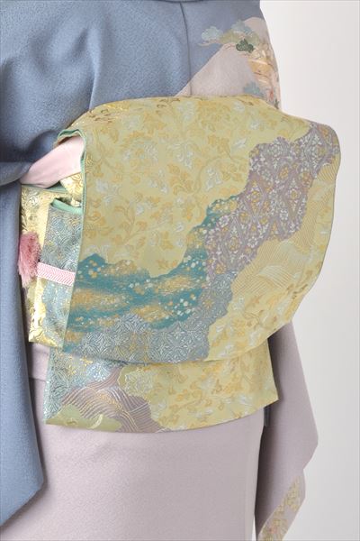 訪問着［新橋色の地紙模様］