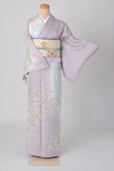 訪問着［薄紫地に秋草模様］