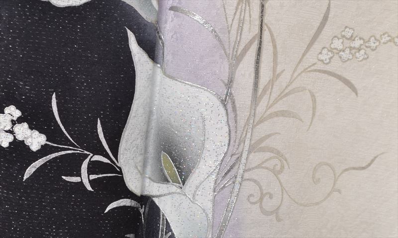 訪問着［白地にカラー模様］