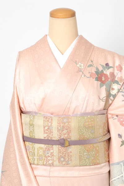 訪問着[淡いピンク・花]