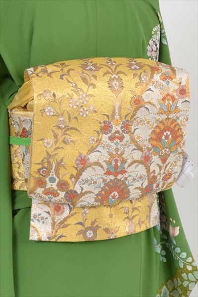 訪問着［緑色の辻が花模様］