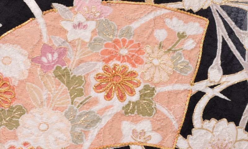 訪問着［黒地の枝垂桜模様］