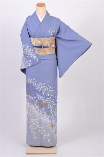 訪問着［空色の桜模様］