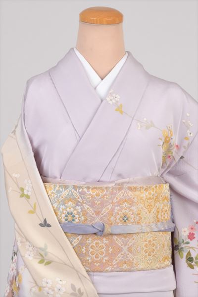訪問着［薄紫の花模様］