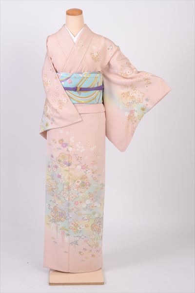 訪問着［ピンクの花模様］