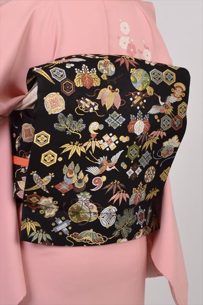 訪問着［桃色の花車模様］