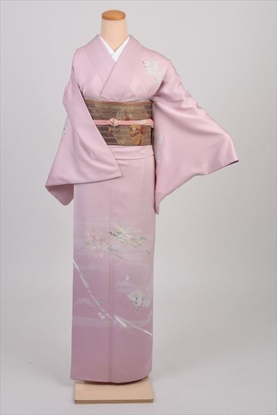 訪問着［桃色の誰が袖模様］