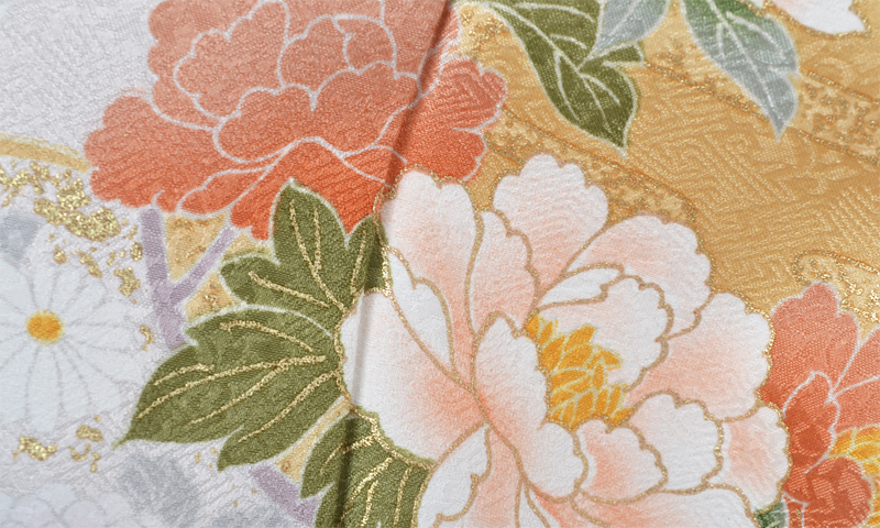 訪問着「雪輪の四季花模様」