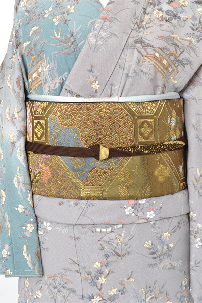 訪問着[灰と青・茶屋辻]