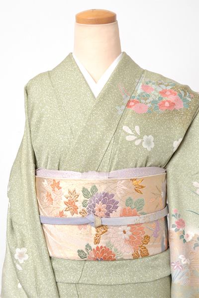 訪問着[若菜色・花]