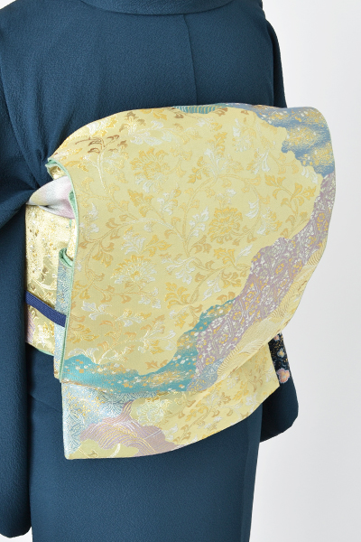 訪問着[藍色地の辻が花模様]