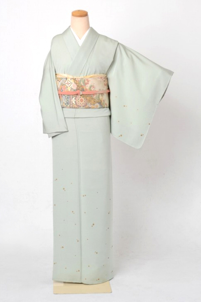 訪問着[薄緑色・箔]
