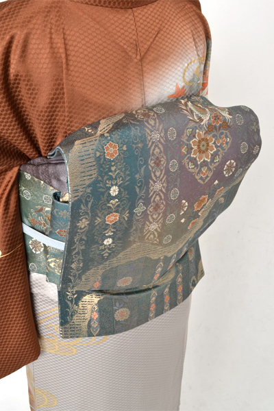 訪問着[茶色・花]