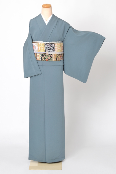 色無地(ブルーグレー地・紋なし)