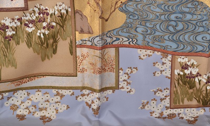 色留袖［空色の琳派模様］