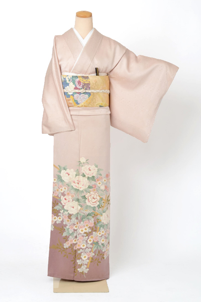 色留袖[薄ピンク・牡丹]