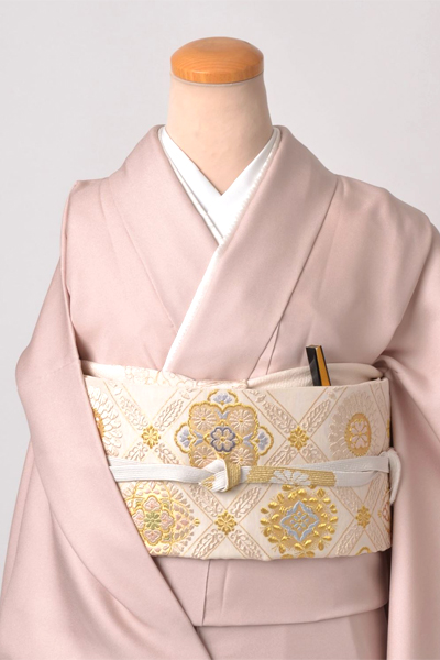 色留袖[灰桜色の松竹梅模様]