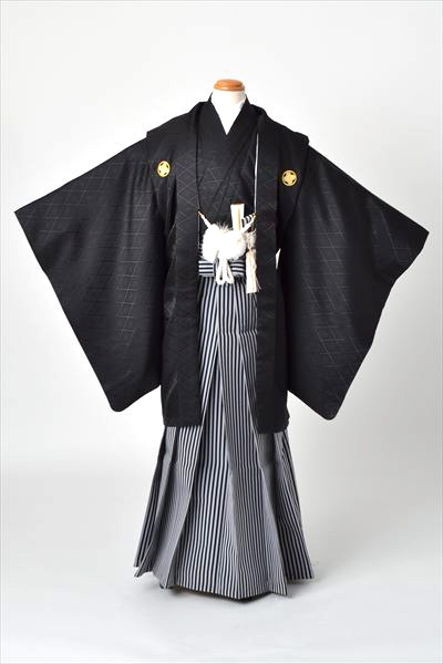 紋付羽織・袴［ジュニア用黒紋付・仙台平］