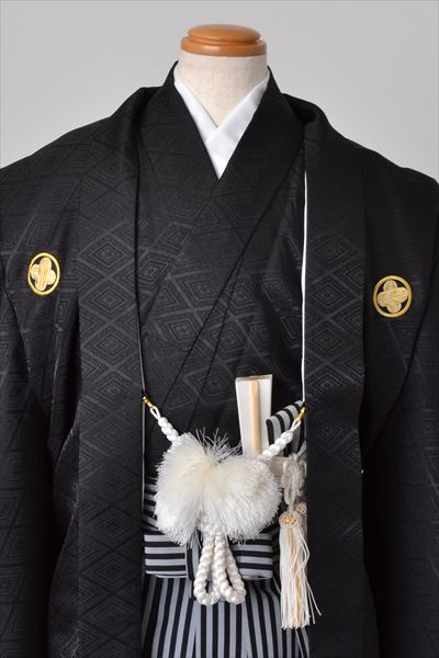 紋付羽織・袴［ジュニア用黒紋付・仙台平］
