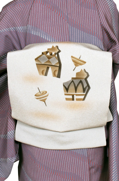 小紋［薄紫色地の縞模様］