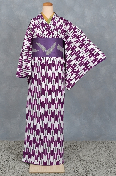 shibuya casual［紫色地の矢絣模様］