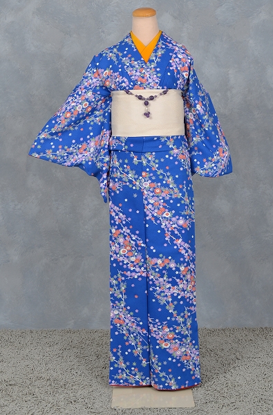 shibuya casual［青色地の花模様］