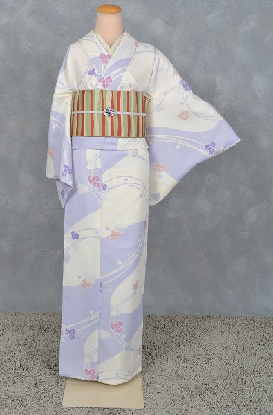 shibuya casual［薄紫色地の蔦の葉模様］