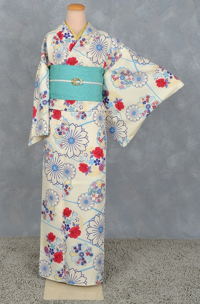 shibuya casual［生成り地の花模様］