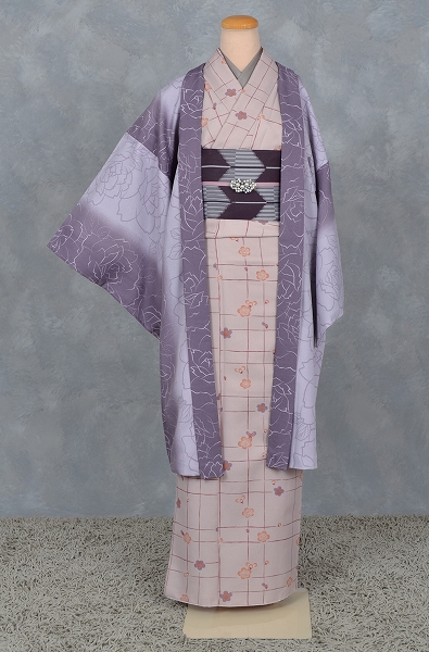 shibuya casual［グレーピンク地の花模様］