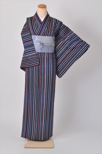 小紋［紺地の縞模様］