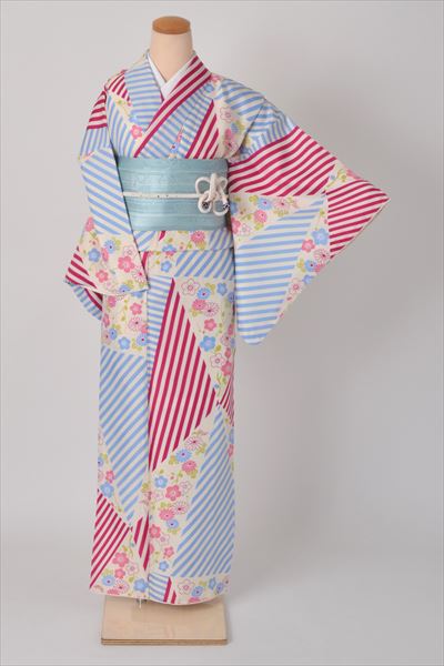 小紋［白地の縞模様］