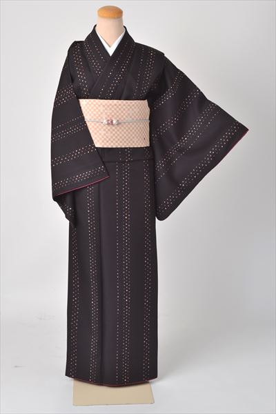 小紋［こげ茶の縞模様］