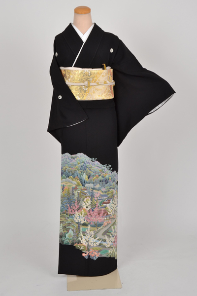 黒留袖［本加賀友禅の自然風景模様］