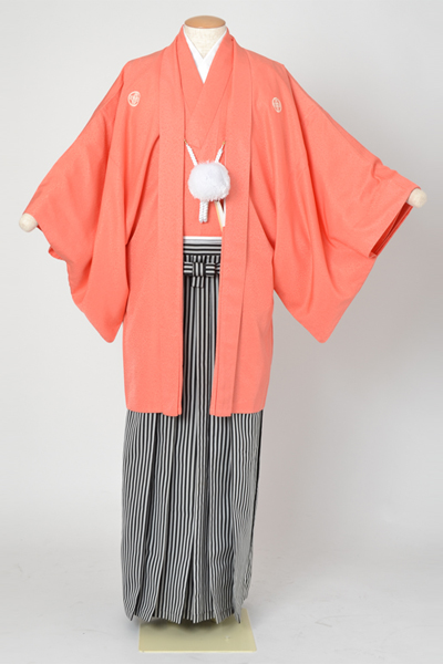 男物紋付・羽織(ピンク・紋付・袴は仙台平)