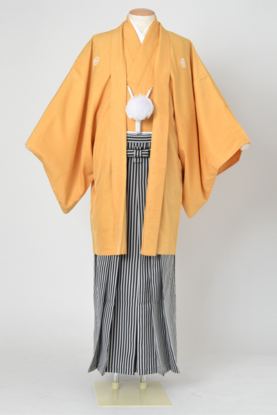 男物紋付・羽織(山吹色・紋付・袴は仙台平)