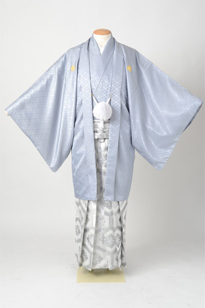 男物紋付・羽織(グレー紋付・シルバー袴)