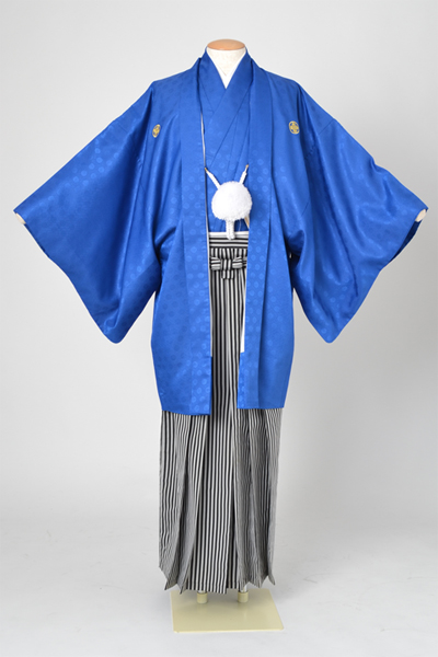 男物紋付・羽織(紺紋付・シルバー袴)