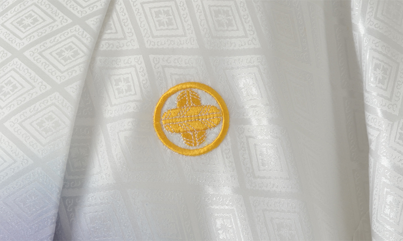 男物紋付・羽織(白紫ぼかし・紫グラデェーション袴)