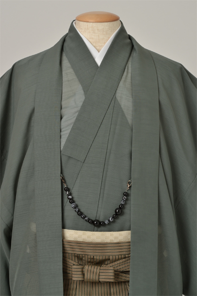 夏着物/紗アンサンブル・袴付[深川鼠色]