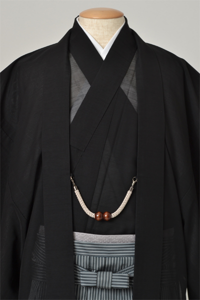 夏着物/紗アンサンブル・袴付[黒]