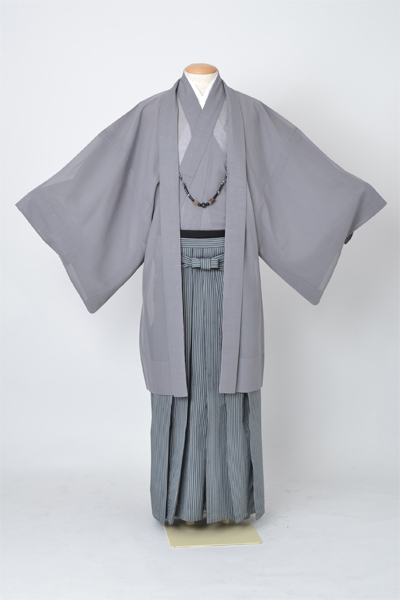 夏着物/紗アンサンブル・袴付[銀鼠]