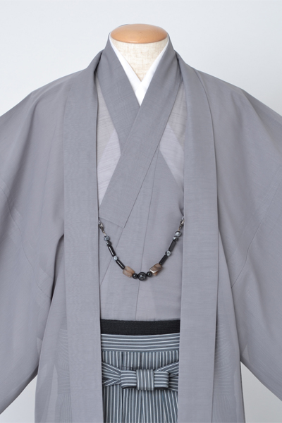 夏着物/紗アンサンブル・袴付[銀鼠]