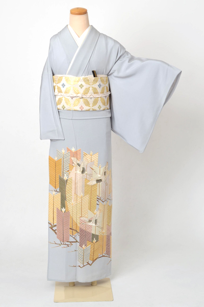 単衣色留袖[若松模様]