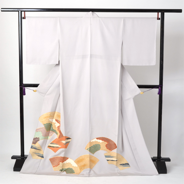 単衣色留袖［灰色の地紙模様